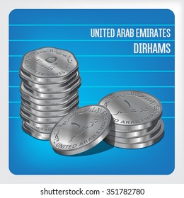 UAE Dirham Coins Stacks