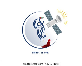 UAE Emirates Written in arabic. Emirati astronaut to the International Space Station