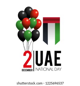 uae flag with balloons to celebrate national day