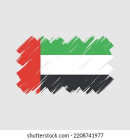 Colección pintada de trazos de pincel de bandera de los EAU
