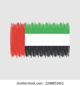 Ilustración del vector de pincel de bandera de los Emiratos Árabes Unidos