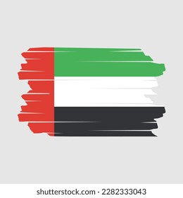 Ilustración del vector de pincel de bandera de los Emiratos Árabes Unidos
