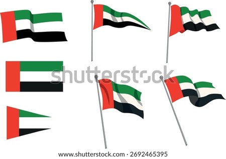 UAE Flag designs Arab Emirates isolated
