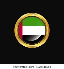 UAE flag Golden button