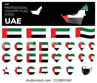 Vector de iconos de bandera de los Emiratos Árabes Unidos
Icono de bandera de país profesional