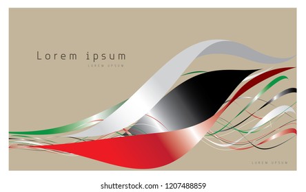 UAE Flag in lines style, Abstract Background Flag, UAE flag day, UAE National day
