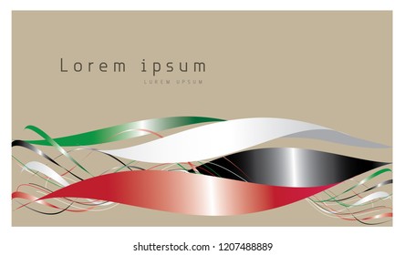 UAE Flag in lines style, Abstract Background Flag, UAE flag day, UAE National day
