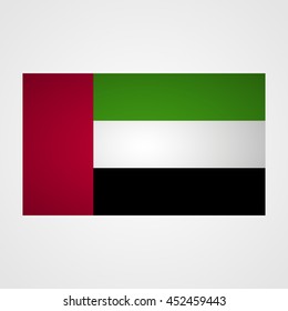 UAE flag on a gray background. Vector illustration svg