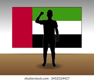 UAE flag paper texture, single-piece element, vector design, UAE flag taped on wall, decoration or celebration idea