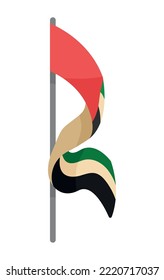 UAE flag in pole icon