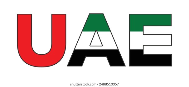 UAE flag text font typography.