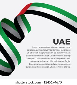 UAE flag, vector illustration on a white background