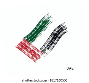 Ilustración vectorial de bandera de los Emiratos Árabes Unidos en fondo blanco