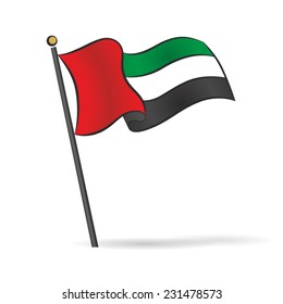 VAE-Flagge, die auf dem Wind Vector Illustration winkt