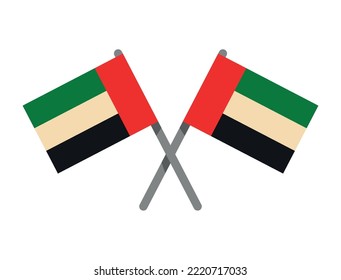 UAE flags in poles crossed icon