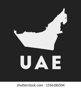UAE icon. Country map on dark background. Stylish UAE map with country name. Vector illustration.