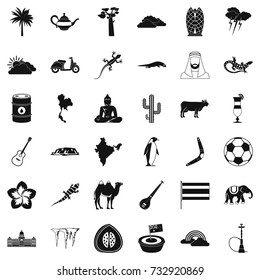 Uae icons set. Simple style of 36 uae vector icons for web isolated on white background