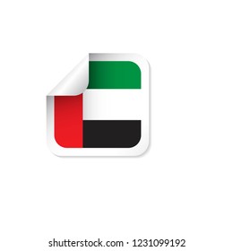 UAE Label Flags Vector Template Design Illustration