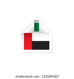 UAE Label Flags Vector Template Design Illustration