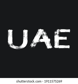UAE lettering on black background