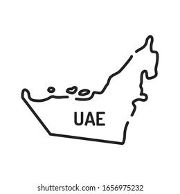 UAE map black line icon. Border of the country. Pictogram for web page, mobile app, promo. UI UX GUI design element. Editable stroke.