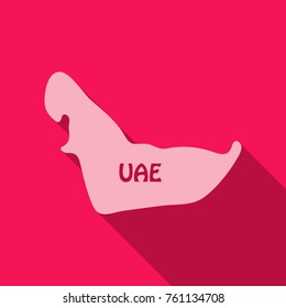 UAE map in flat style with shadow