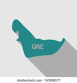 UAE map in flat style with shadow