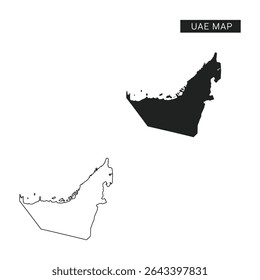 "UAE Map Vector – United Arab Emirates Silhouette and Outline Map for Educational "