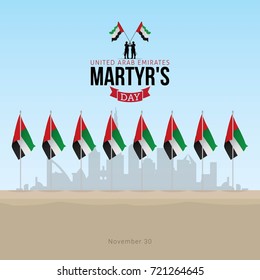 UAE Martyr's Day. Vector Illustration Commemoration day of the United Arab Emirates