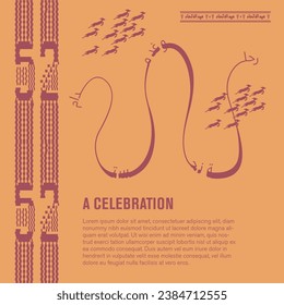 UAE national day Brand Guide 52 years. Translated Arabic: Union day of the union United Arab Emirates National day. Brand Elements with typo and logo