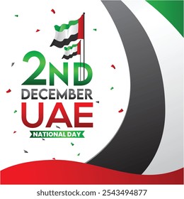 UAE National Day Celebration Post. UAE 53rd National day. Arab, 2nd December UAE National Day. Honoring the Spirit of the Emirates. Social media, poster, flyer, banner, vector illustration