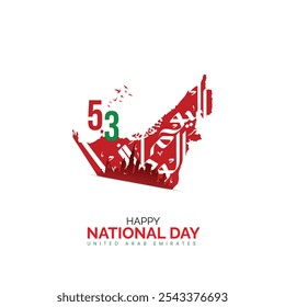 UAE National day, Dubai city on hand 3d concept, United Arab Emirates national day creative concept. 3d illustration