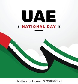 UAE National Day Flat Background Design für Feierlichkeiten