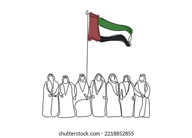 UAE national day logo on line art