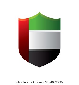 UAE National day, shield with flag detailed vector illustration