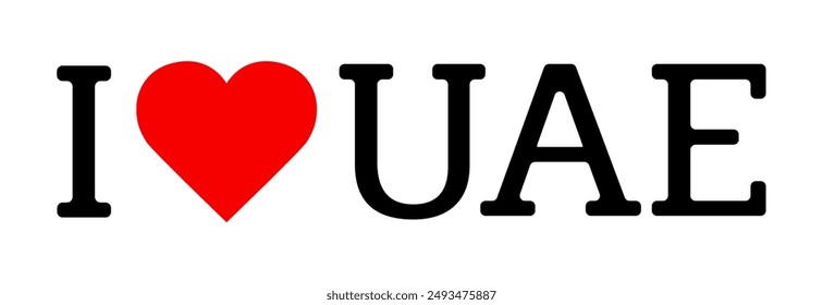 UAE National day sticker, I love UAE design vector illustration, love UAE, National day poster United Arab Emirates, car sticker, badge , UAE Banner, T-shirt design