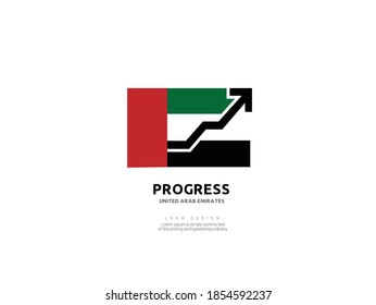 UAE progress Logo vector illustration on white isolated background.