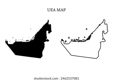 UAE region country map vector