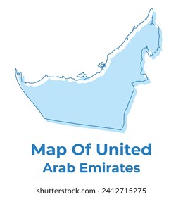 Uae simple outline map vector illustration