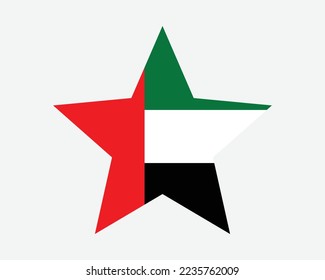 UAE Star Flag. United Arab Emirates Star Shape Flag. Emirati Country National Banner Icon Symbol Vector Flat Artwork Graphic Illustration