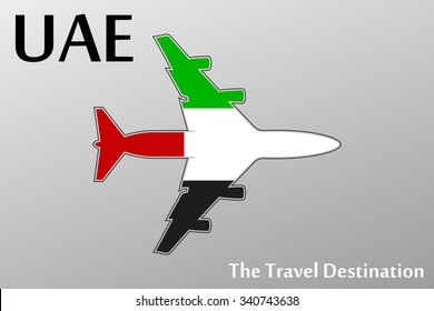 UAE The Travel Destination icon - Vector travel company logo design - Country Flag Travel and Tourism concept t shirt graphics - vector illustration