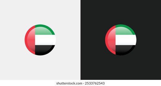 Emiratos Árabes Unidos o Emiratos Árabes Unidos Circle Flag Round National Flag