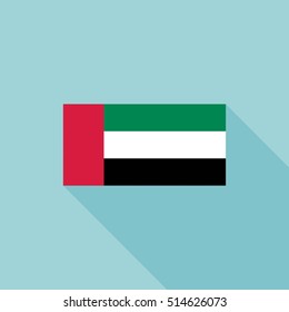 UAE or united arab emirates flag, flat design vector with official proportion