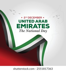 Emiratos Árabes Unidos Feliz Día Nacional Celebración del 2 de diciembre Ilustración de diseño de Vector. Plantilla para el cartel, Anuncio, publicidad, tarjeta de felicitación o Vector del elemento del diseño de la impresión EPS