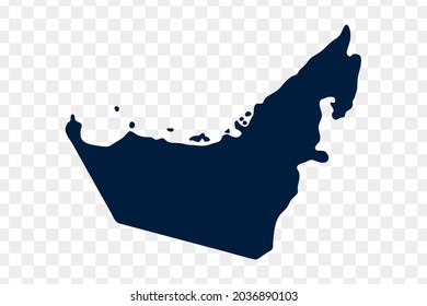 UAE United Arabian Emirates isolated vector map silhouette
