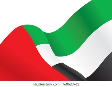 Uae Waving Flag Background Vector Illustration Stock Vector (Royalty ...