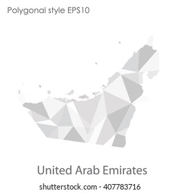 UAE,United Arab Emirates map in geometric polygonal style. Abstract triangle, modern design background