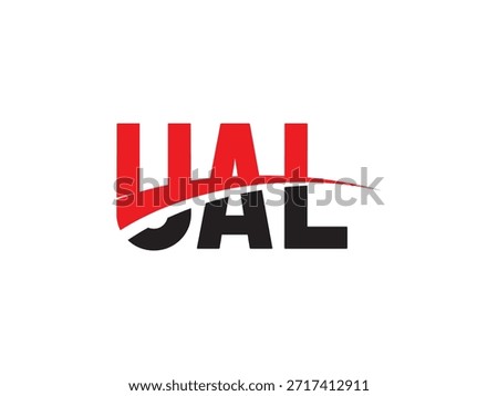 UAL letters isolated on white background, vector logos
