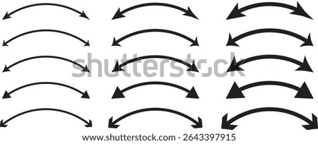 ual semi circle arrow vector illustration, Semicircular curved, direction, app and logo design, blue arrow icon