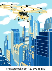 UAM-illustration of urban air mobility